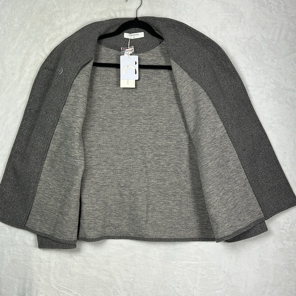 Commense Super Soft Wool-like Grey Oversized Double Breasted Jacket Coat - Picture 13 of 13